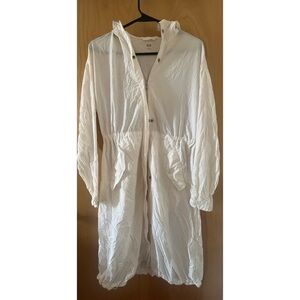 Long White/Sheer Button Down & Zip Windbreaker.  Size XS